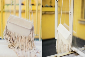 Barbara Boner White Fringe bag